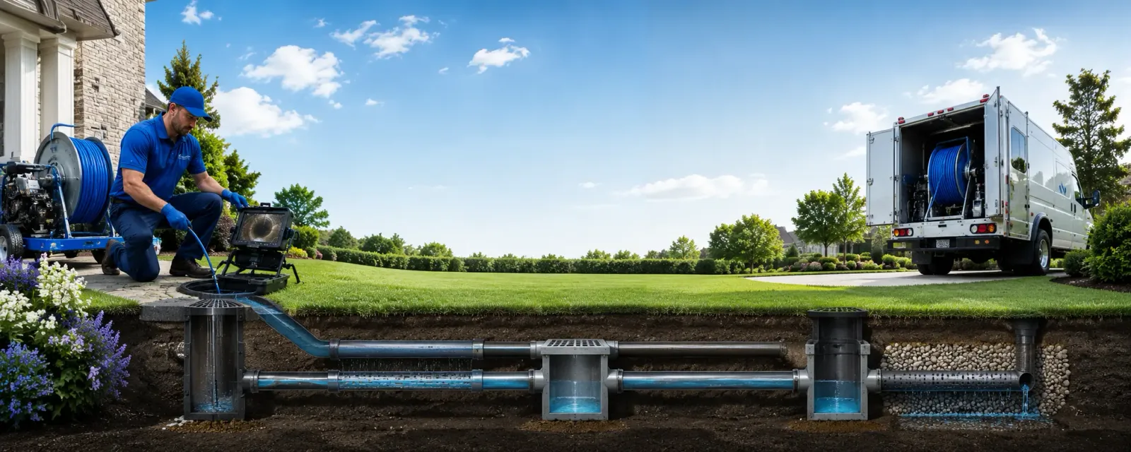 Outdoor drain cleaning information for Thompson, PA